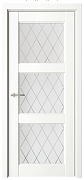 СХЕМА ЦАРГА-2 ПО Vinyl Эрмитаж-3 ПРАВОЕ 800 ваниль стекло мателюкс с алмазной гравировкой "Ромб" 